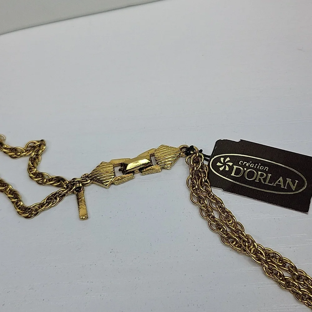 Vintage D'orlan Gold Tassel Pendant Necklace - Picture 3 of 4